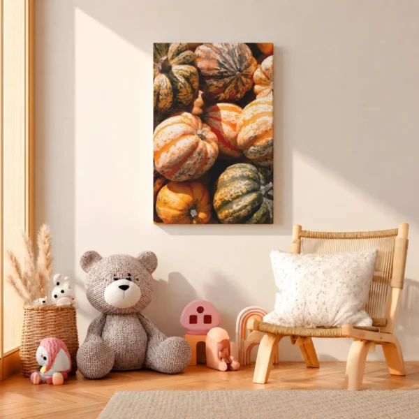 Harvest Glow – Autumn Pumpkin Wall Art, Premium Matte Canvas for Cozy Home Decor