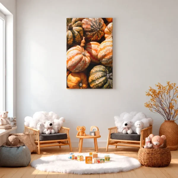 Harvest Glow – Autumn Pumpkin Wall Art, Premium Matte Canvas for Cozy Home Decor