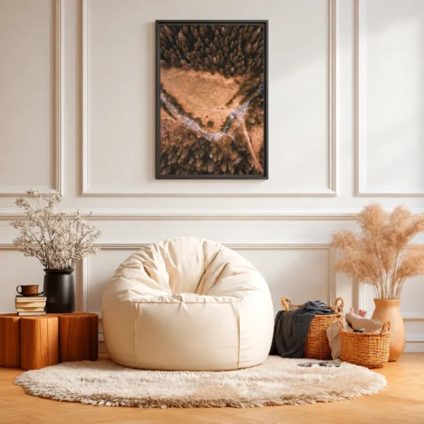 Autumn Forest Heartland Aerial Forest Wall Art, Premium Matte Framed Canvas Nature Decor