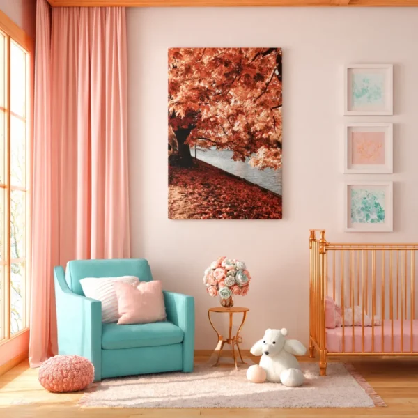 Autumn Lakeside Serenity Wall Art – Premium Matte Canvas for Cozy Fall Decor