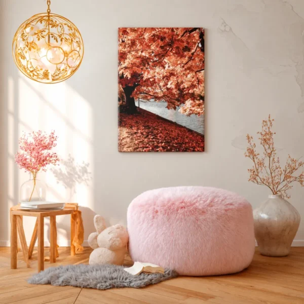 Autumn Lakeside Serenity Wall Art – Premium Matte Canvas for Cozy Fall Decor