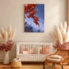 Crimson Flight Abstract Woman Wall Art, Premium Matte Canvas, Contemporary Decor
