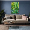 Verdant Bloom Symphony – Abstract Botanical Canvas Wall Art, Premium Matte