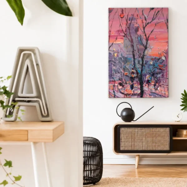 Torn Horizons Modern Abstract Landscape Wall Art – Premium Matte Stretched Canvas