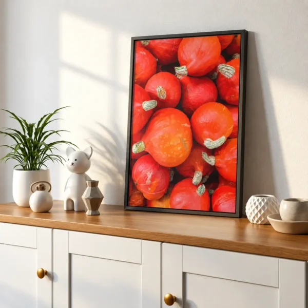 Autumn Gourd Abundance – Pumpkin Harvest Wall Art, Premium Matte Framed Canvas