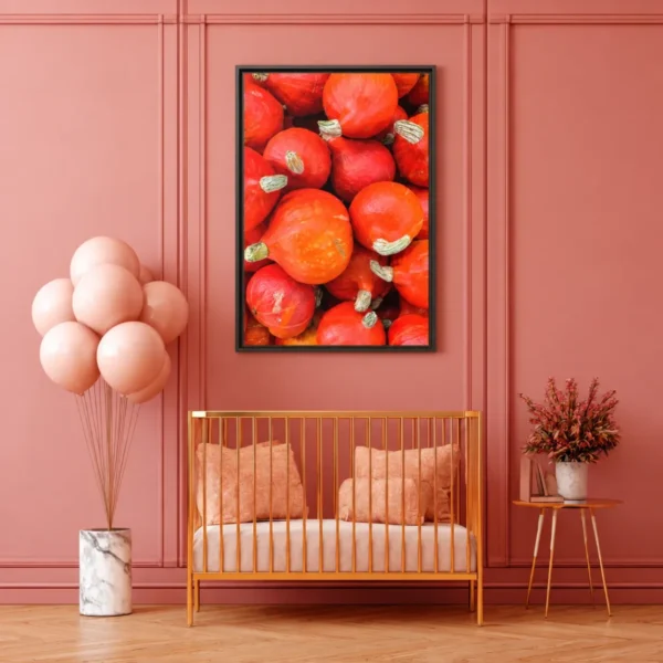 Autumn Gourd Abundance – Pumpkin Harvest Wall Art, Premium Matte Framed Canvas