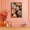 Autumn Ember Botanical Wall Art – Premium Matte Framed Canvas for Modern Decor