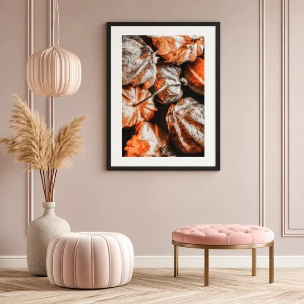 Autumn Ember Botanical Wall Art – Premium Matte Paper Framed Prints for Modern Decor