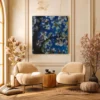 Azure Blossom Tree – Blue Floral Tree Wall Art, Premium Matte Stretched Canvas