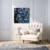 Azure Blossom Tree – Blue Floral Tree Wall Art, Premium Matte Stretched Canvas