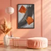 Ember Arc Orange and Black Abstract Wall Art – Premium Matte Framed Canvas