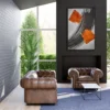 Ember Arc Orange and Black Abstract Wall Art – Premium Matte Framed Canvas