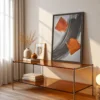 Ember Arc Orange and Black Abstract Wall Art – Premium Matte Framed Canvas