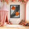 Ember Arc Orange and Black Abstract Wall Art – Premium Matte Paper Framed Print