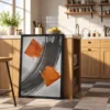 Ember Arc Orange and Black Abstract Wall Art – Premium Matte Paper Framed Print