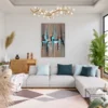 Tidal Mosaic Textured Abstract Canvas Wall Art, Premium Matte Modern Decor