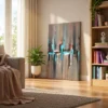 Tidal Mosaic Textured Abstract Canvas Wall Art, Premium Matte Modern Decor