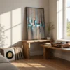 Tidal Mosaic Textured Abstract Framed Canvas Wall Art, Premium Matte Modern Decor