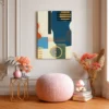 Golden Orbit Geometry – Geometric Abstract Wall Art, Premium Matte Canvas