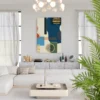 Golden Orbit Geometry – Geometric Abstract Wall Art, Premium Matte Canvas