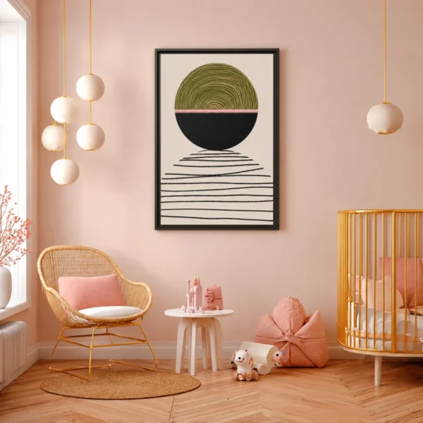 Verdant Horizon – Minimalist Abstract Wall Art, Premium Matte Framed Canvas Decor