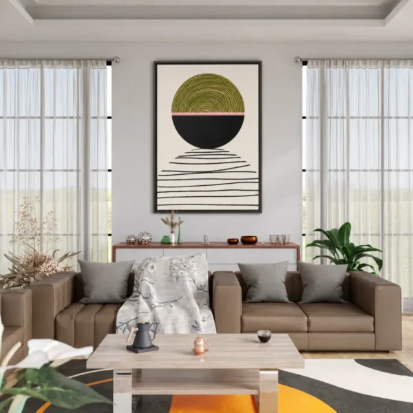 Verdant Horizon – Minimalist Abstract Wall Art, Premium Matte Framed Canvas Decor