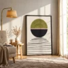 Verdant Horizon – Minimalist Abstract Wall Art, Premium Matte Framed Canvas Decor