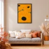 Golden Sunburst Sunflower Wall Art, Premium Matte Framed Canvas for Modern Decor