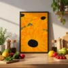 Golden Sunburst Sunflower Wall Art, Premium Matte Framed Canvas for Modern Decor