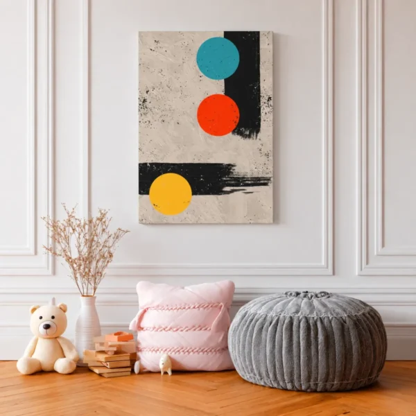 Chromatic Orbit – Colorful Geometric Abstract Wall Art, Premium Matte Canvas