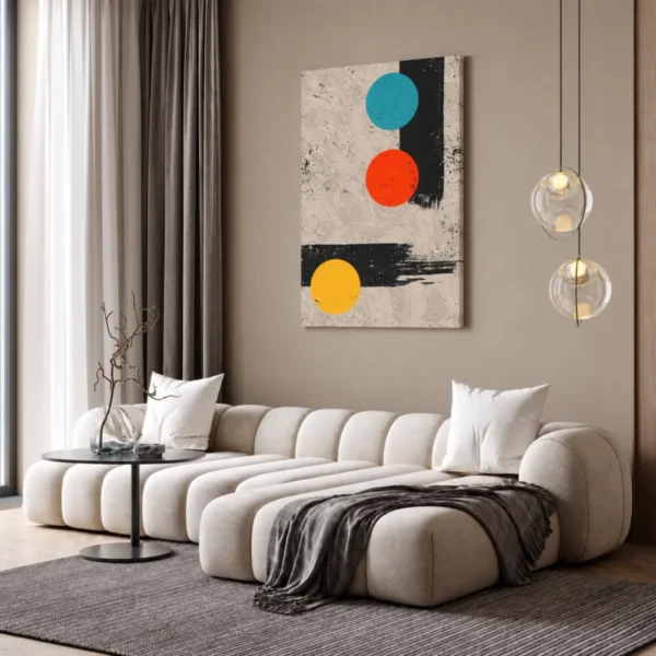 Chromatic Orbit – Colorful Geometric Abstract Wall Art, Premium Matte Canvas