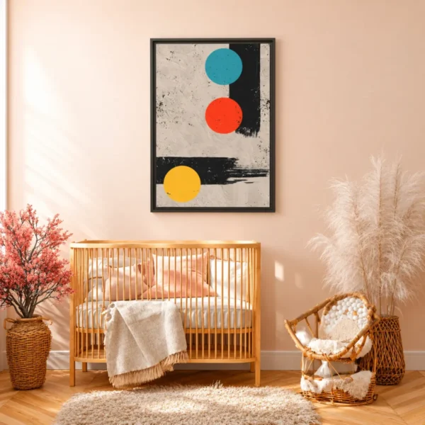 Chromatic Orbit – Colorful Geometric Abstract Wall Art, Premium Matte Framed Canvas