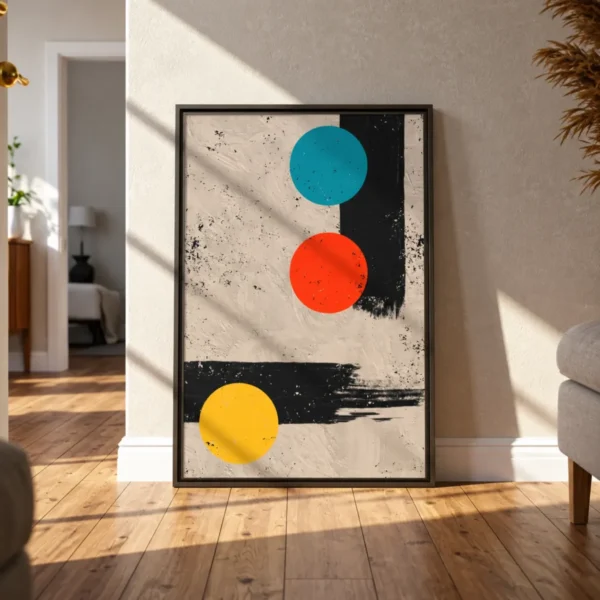 Chromatic Orbit – Colorful Geometric Abstract Wall Art, Premium Matte Framed Canvas