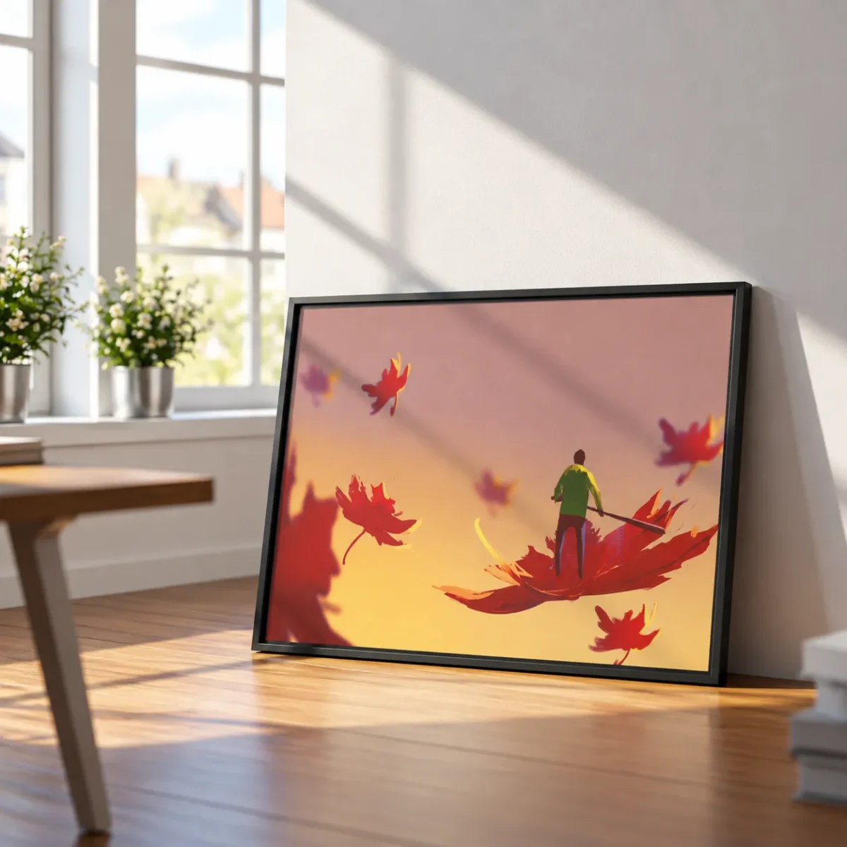 Autumn Leaf Dreamscape – Autumn Leaves Wall Art, Premium Matte Framed Canvas Decor