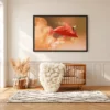 Crimson Folded Fish Wall Art – Premium Matte Paper Framed Print for Modern Decor