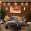 Crimson Folded Fish Wall Art – Premium Matte Paper Framed Print for Modern Decor