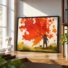 Emberleaf Autumn Painter Wall Art – Premium Matte Framed Canvas for Fall Decor