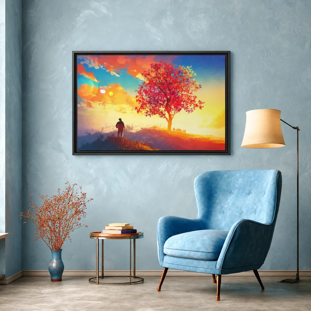 ChatGPT Image Sep 24, 2026, 09_14_38 PM_compressed Sunset Wanderer Framed Canvas Wall Art – Premium Matte Scenic Nature Decor