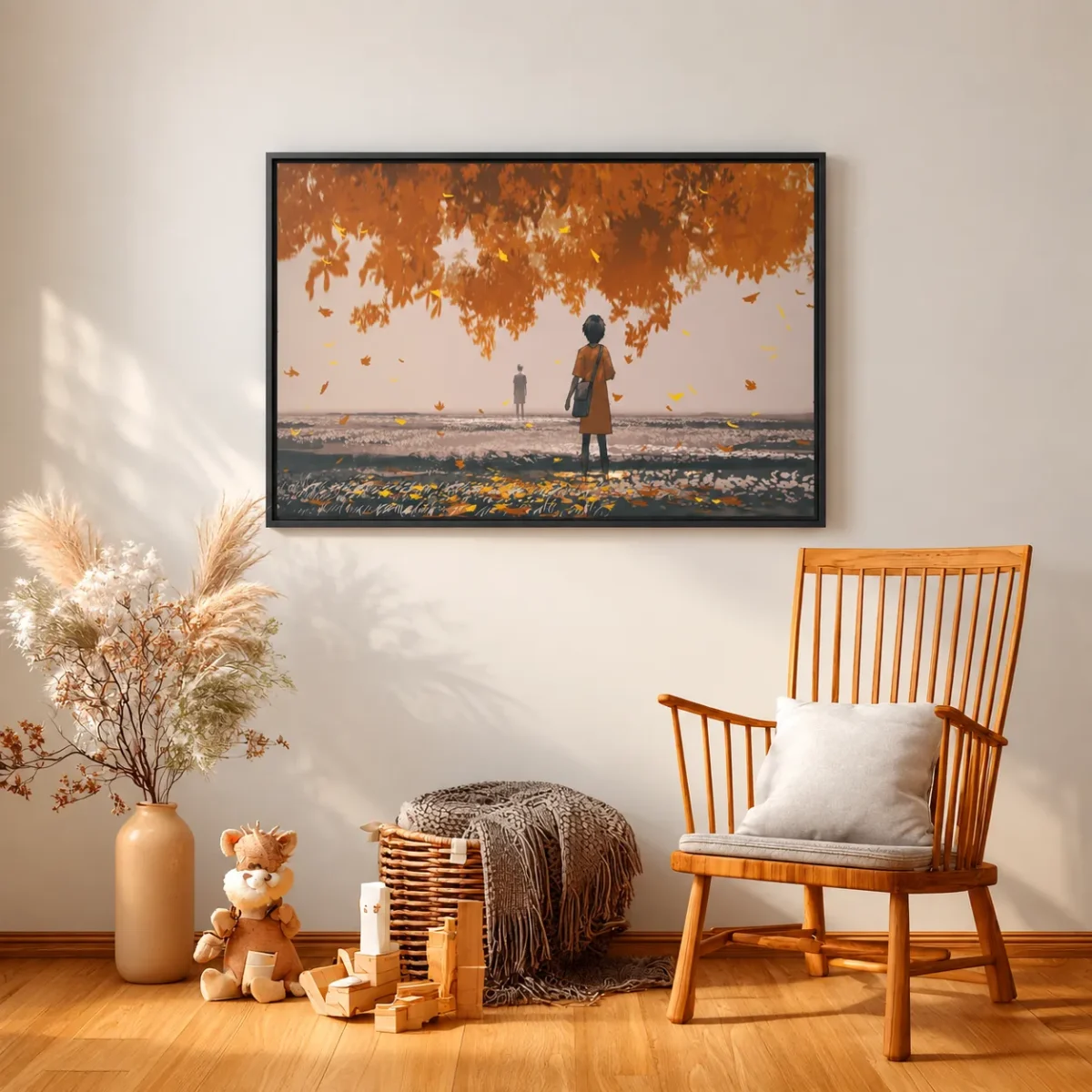 Autumn Farewell – Autumn Landscape Wall Art, Premium Matte Framed Canvas
