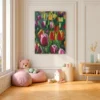 Tulip Garden Reverie – Modern Tulip Floral Wall Art, Premium Matte Canvas