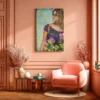 Garden Muse Floral Woman Wall Art, Premium Matte Stretched Canvas, Elegant Botanical Portrait