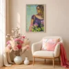 Garden Muse Floral Woman Wall Art, Premium Matte Framed Canvas, Botanical Portrait