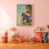 Garden Muse Floral Woman Wall Art, Premium Matte Framed Canvas, Botanical Portrait