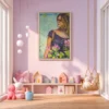 Garden Muse Floral Woman Wall Art, Premium Matte Framed Canvas, Botanical Portrait