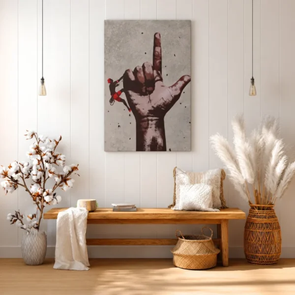 The Defiant Climb – Giant Hand Wall Art, Premium Matte Stretched Canvas