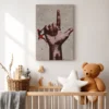 The Defiant Climb – Giant Hand Wall Art, Premium Matte Stretched Canvas