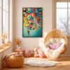 Balloon Reverie – Colorful Balloon Wall Art, Premium Matte Framed Canvas Decor