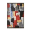 Crimson Urban Mosaic Abstract Wall Art, Premium Matte Framed Canvas, Modern Geometric Decor