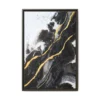 Obsidian Gold Flow – Black Gold Abstract Wall Art Premium Matte Framed Canvas