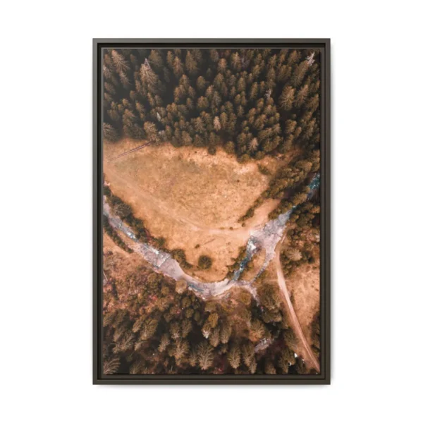 Autumn Forest Heartland Aerial Forest Wall Art, Premium Matte Framed Canvas Nature Decor